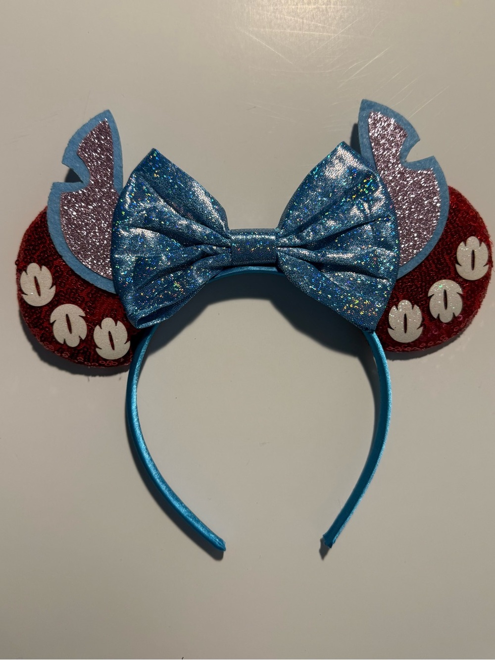 Stitch Sparkle Blue Bow Mouse Ear Headband Costume